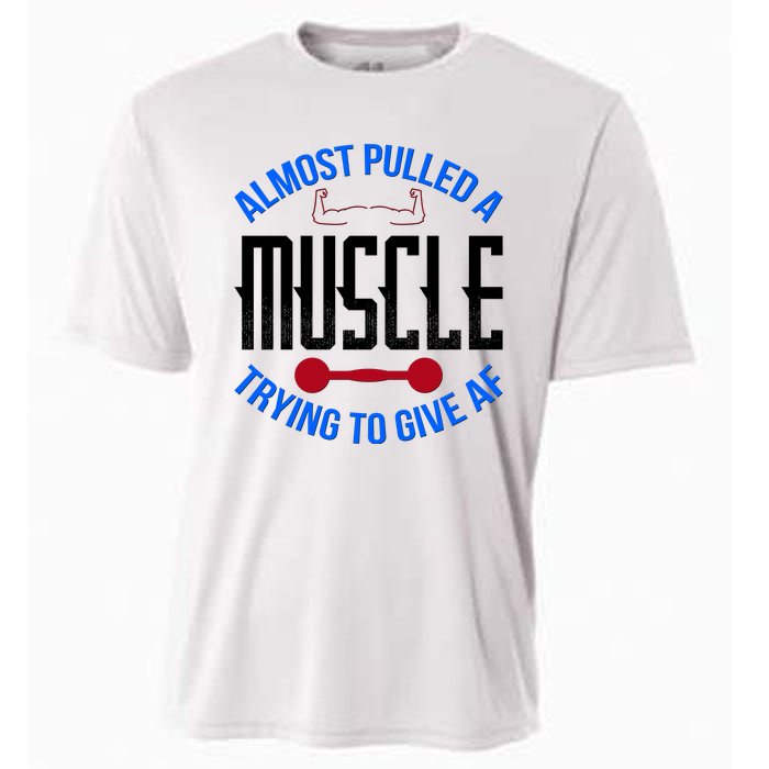 Funny Almost Pulled A Muscle Trying To Give A AF Cooling Performance Crew T-Shirt