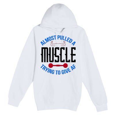 Funny Almost Pulled A Muscle Trying To Give A AF Premium Pullover Hoodie