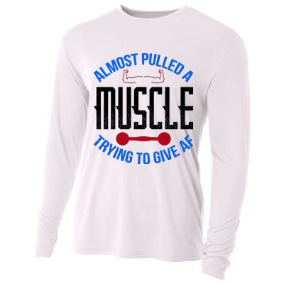 Funny Almost Pulled A Muscle Trying To Give A AF Cooling Performance Long Sleeve Crew