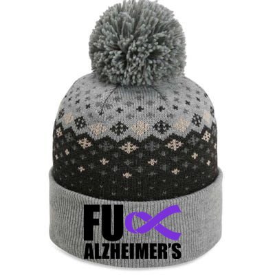 Fuck Alzheimer's Purple Ribbon The Baniff Cuffed Pom Beanie