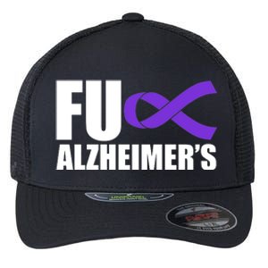 Fuck Alzheimer's Purple Ribbon Flexfit Unipanel Trucker Cap