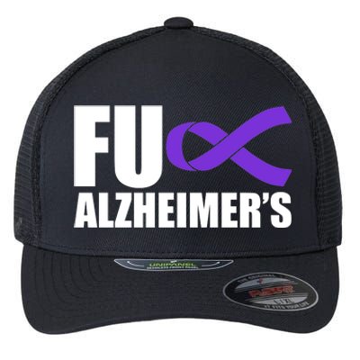 Fuck Alzheimer's Purple Ribbon Flexfit Unipanel Trucker Cap