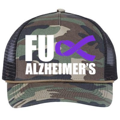 Fuck Alzheimer's Purple Ribbon Retro Rope Trucker Hat Cap