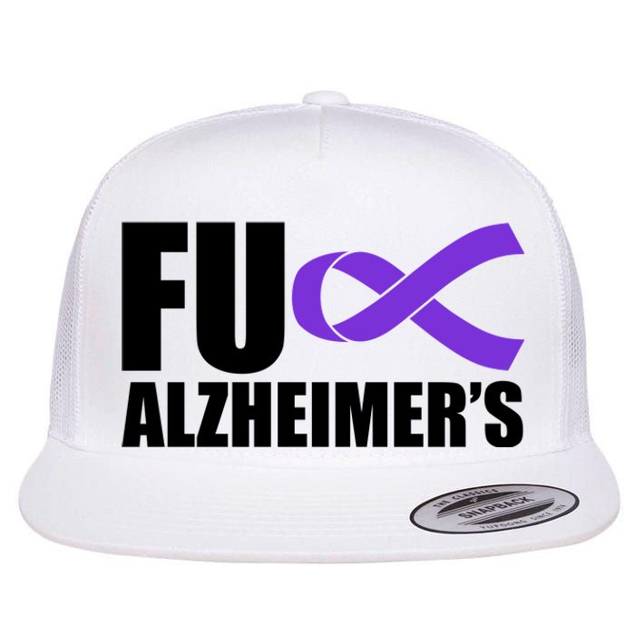 Fuck Alzheimer's Purple Ribbon Flat Bill Trucker Hat