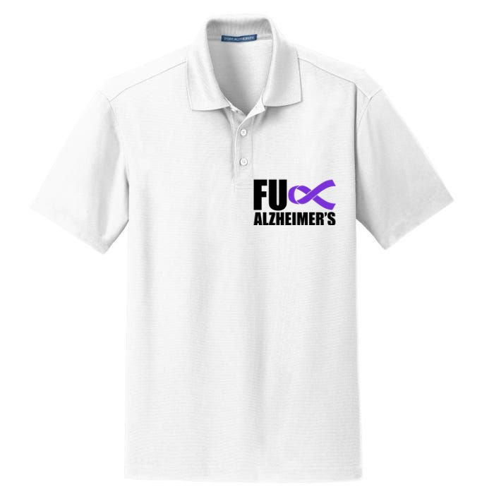 Fuck Alzheimer's Purple Ribbon Dry Zone Grid Polo