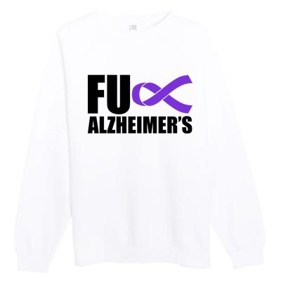 Fuck Alzheimer's Purple Ribbon Premium Crewneck Sweatshirt