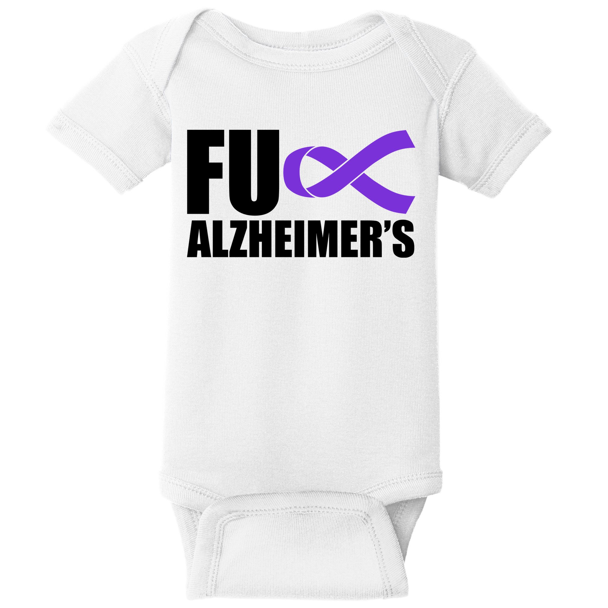 Fuck Alzheimer's Purple Ribbon Baby Bodysuit