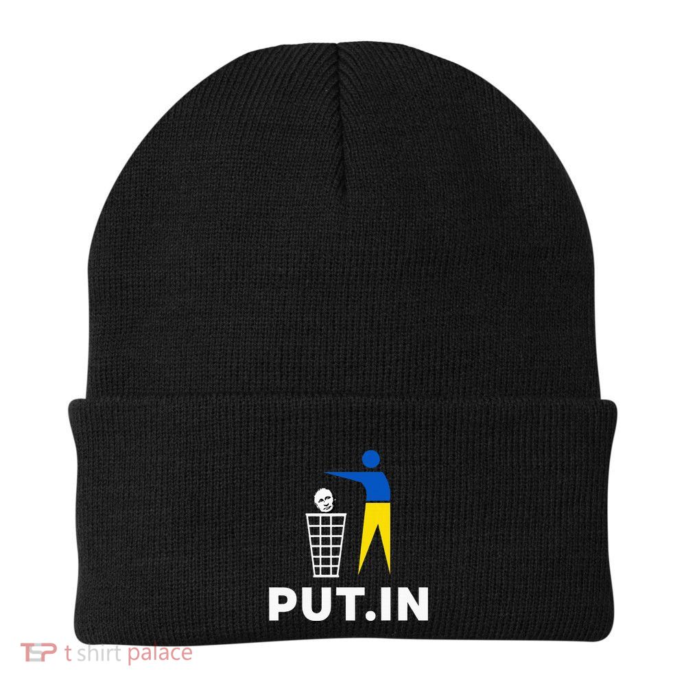 Funny Anti Putin Meme Put.In Support Ukraine Beanie