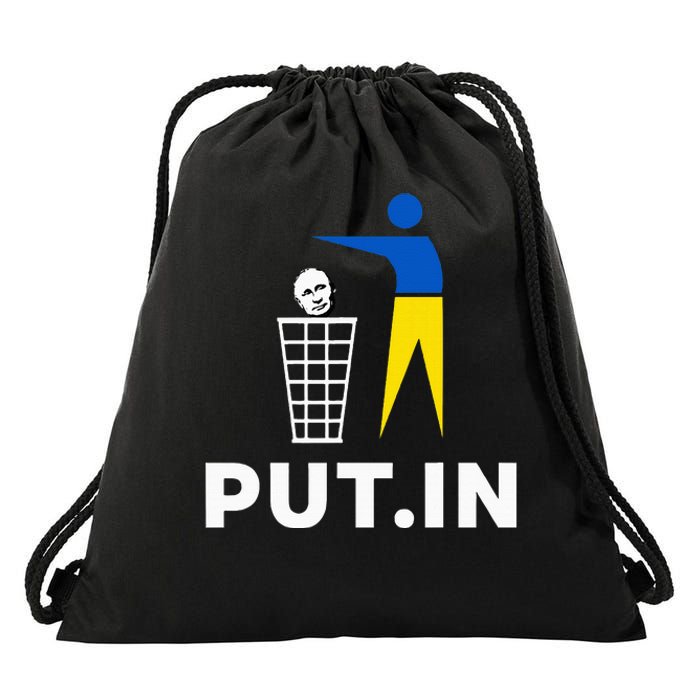 Funny Anti Putin Meme Put.In Support Ukraine Drawstring Bag