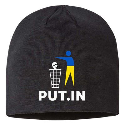 Funny Anti Putin Meme Put.In Support Ukraine Sustainable Beanie
