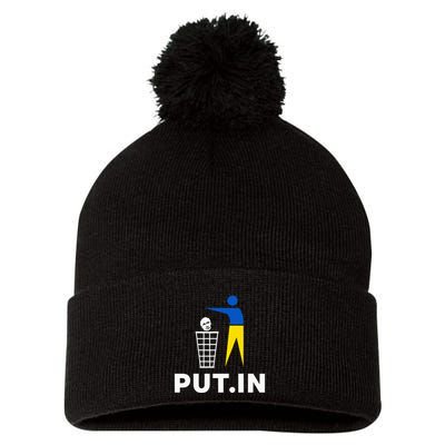 Funny Anti Putin Meme Put.In Support Ukraine Pom Pom 12in Knit Beanie