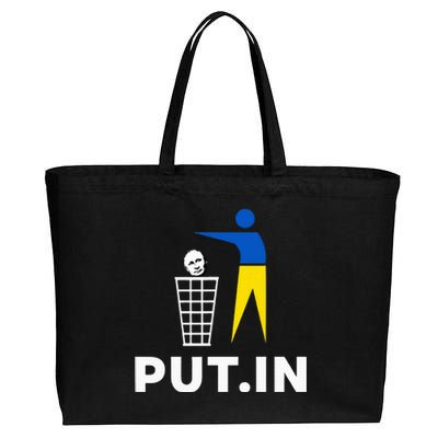 Funny Anti Putin Meme Put.In Support Ukraine Cotton Canvas Jumbo Tote