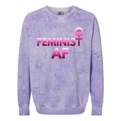 Feminist Af Power Gift Colorblast Crewneck Sweatshirt