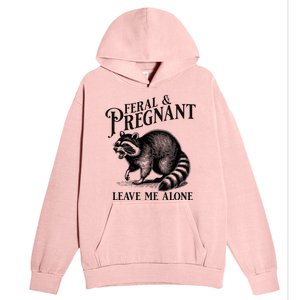 Feral And Pregnant Leave Me Alone Funny Pregnancy Humor Urban Pullover Hoodie