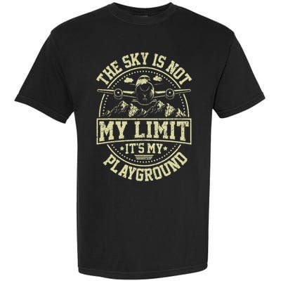 Funny Aviator Pilot Airplane Plane Aviation Garment-Dyed Heavyweight T-Shirt