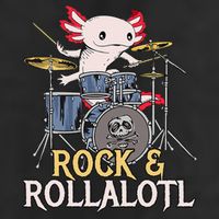 Funny Axolotl Playing Drums Rock Drummer Band Musician 7 Panel Mesh Trucker Snapback Hat