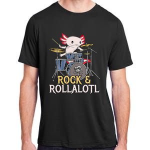 Funny Axolotl Playing Drums Rock Drummer Band Musician Adult ChromaSoft Performance T-Shirt