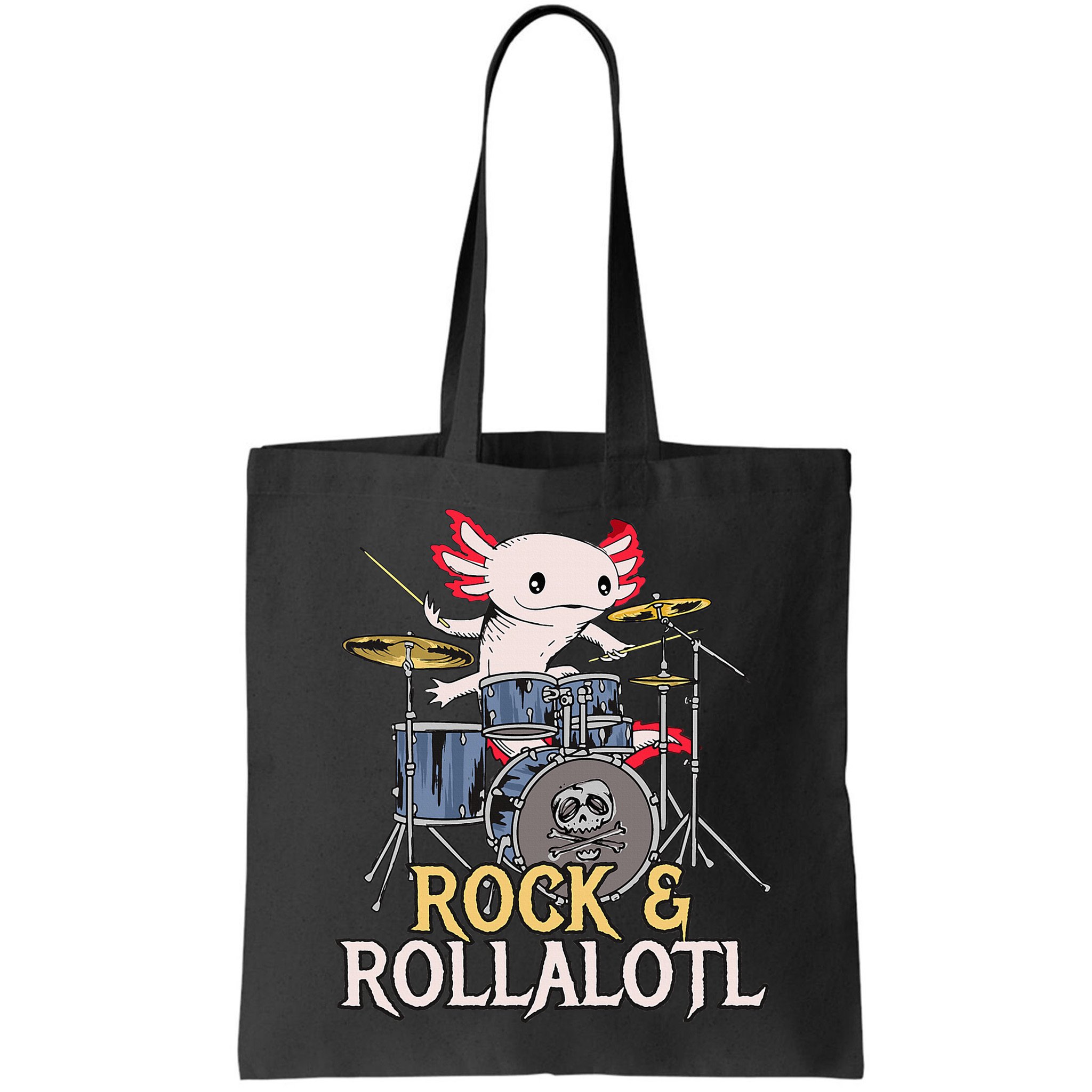 Funny Axolotl Playing Drums Rock Drummer Band Musician Bag