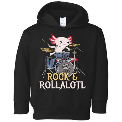 Funny Axolotl Playing Drums Rock Drummer Band Musician Toddler Hoodie