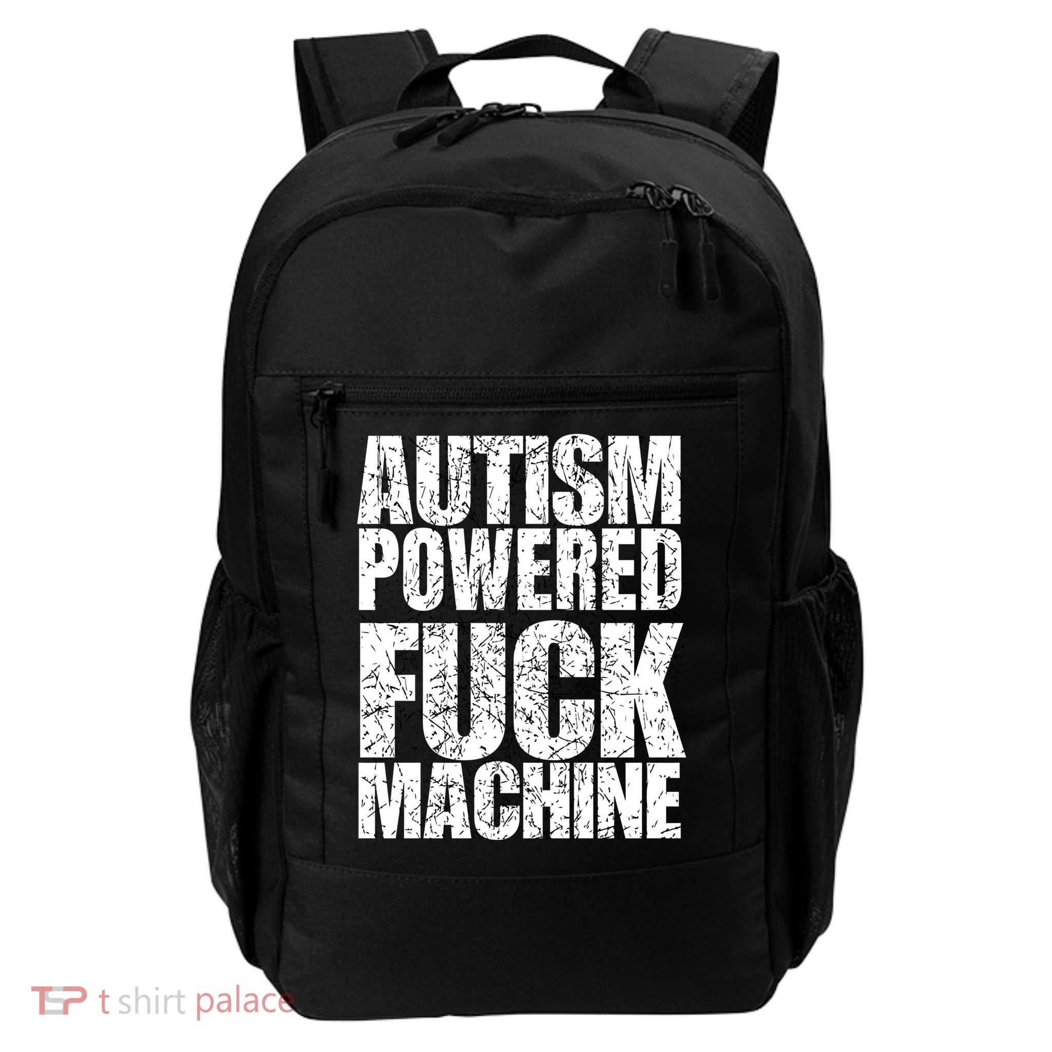 Funny Autism Powered Fck Machine Autism Quote RizzEm Gift Backpack