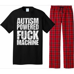 Funny Autism Powered Fck Machine Autism Quote RizzEm Gift Pajama Set