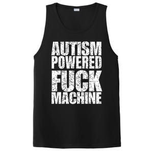 Funny Autism Powered Fck Machine Autism Quote RizzEm Gift PosiCharge Competitor Tank