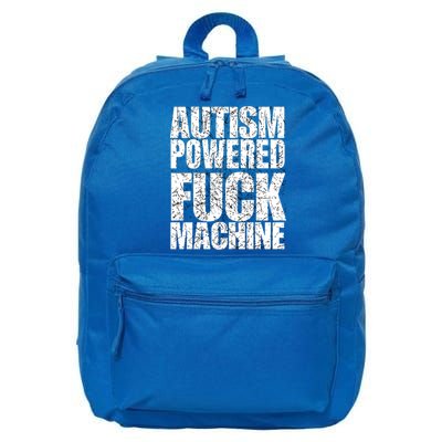 Funny Autism Powered Fck Machine Autism Quote RizzEm Gift 16 in Basic Backpack