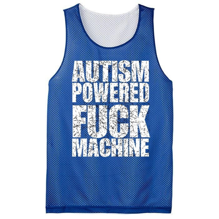 Funny Autism Powered Fck Machine Autism Quote RizzEm Gift Mesh Reversible Basketball Jersey Tank