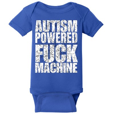 Funny Autism Powered Fck Machine Autism Quote RizzEm Gift Baby Bodysuit