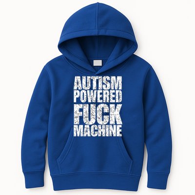 Funny Autism Powered Fck Machine Autism Quote RizzEm Gift Kids Hoodie