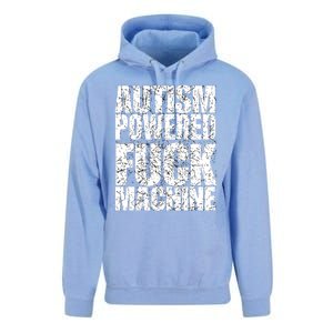 Funny Autism Powered Fck Machine Autism Quote RizzEm Gift Unisex Surf Hoodie