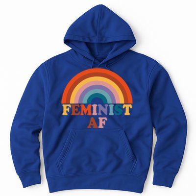 Feminist Af Pocket Vintage Rainbow Empowert Feminism Meaningful Gift Hoodie