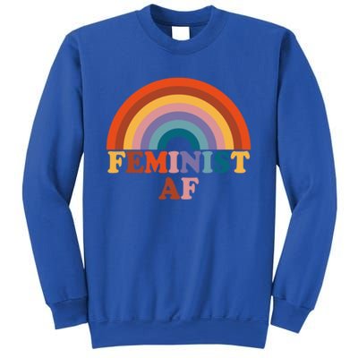 Feminist Af Pocket Vintage Rainbow Empowert Feminism Meaningful Gift Sweatshirt