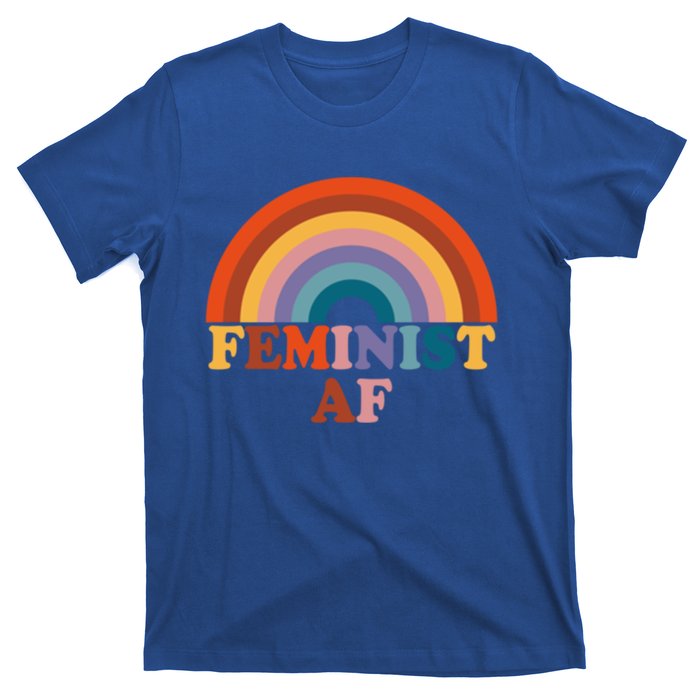 Feminist Af Pocket Vintage Rainbow Empowert Feminism Meaningful Gift T-Shirt