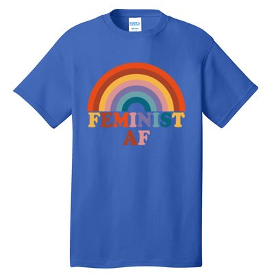 Feminist Af Pocket Vintage Rainbow Empowert Feminism Meaningful Gift Tall T-Shirt