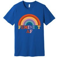 Feminist Af Pocket Vintage Rainbow Empowert Feminism Meaningful Gift Premium T-Shirt