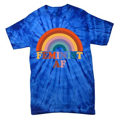 Feminist Af Pocket Vintage Rainbow Empowert Feminism Meaningful Gift Tie-Dye T-Shirt