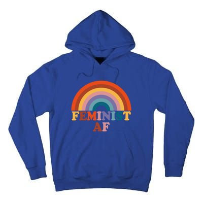 Feminist Af Pocket Vintage Rainbow Empowert Feminism Meaningful Gift Tall Hoodie