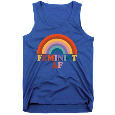 Feminist Af Pocket Vintage Rainbow Empowert Feminism Meaningful Gift Tank Top