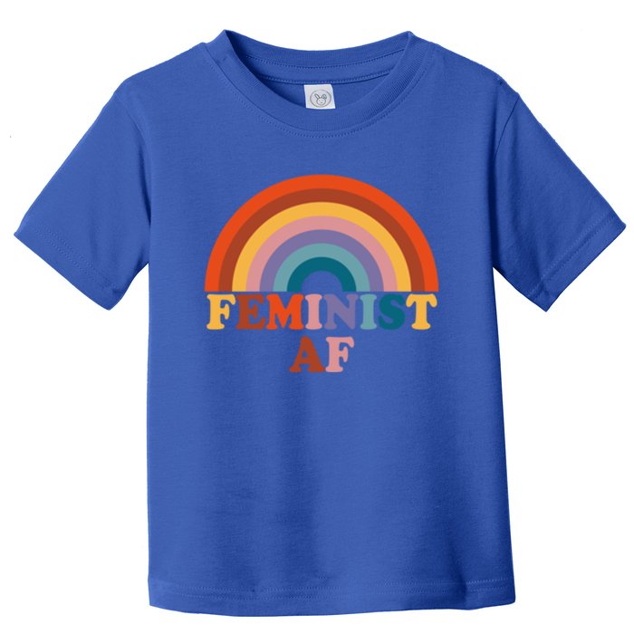 Feminist Af Pocket Vintage Rainbow Empowert Feminism Meaningful Gift Toddler T-Shirt