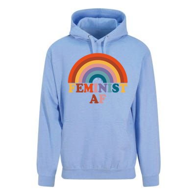 Feminist Af Pocket Vintage Rainbow Empowert Feminism Meaningful Gift Unisex Surf Hoodie