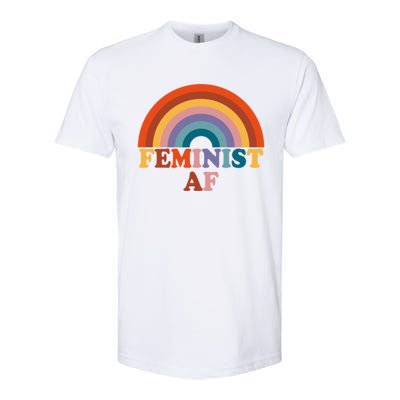 Feminist Af Pocket Vintage Rainbow Empowert Feminism Meaningful Gift Softstyle® CVC T-Shirt