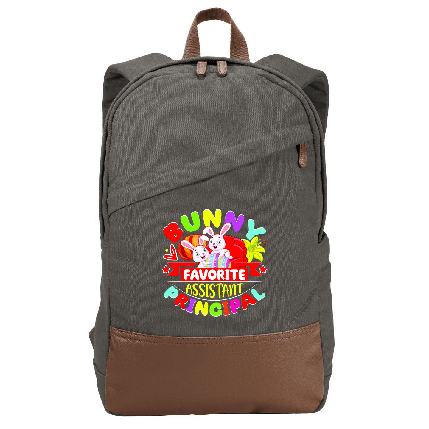 Favorite Assistant Principal Easter Bunny Cotton Canvas Backpack