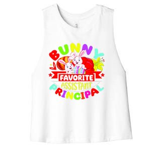 Favorite Assistant Principal Easter Bunny Women's Racerback Cropped Tank