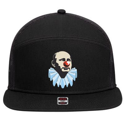 Funny Anti Putin Clown Gift 7 Panel Mesh Trucker Snapback Hat