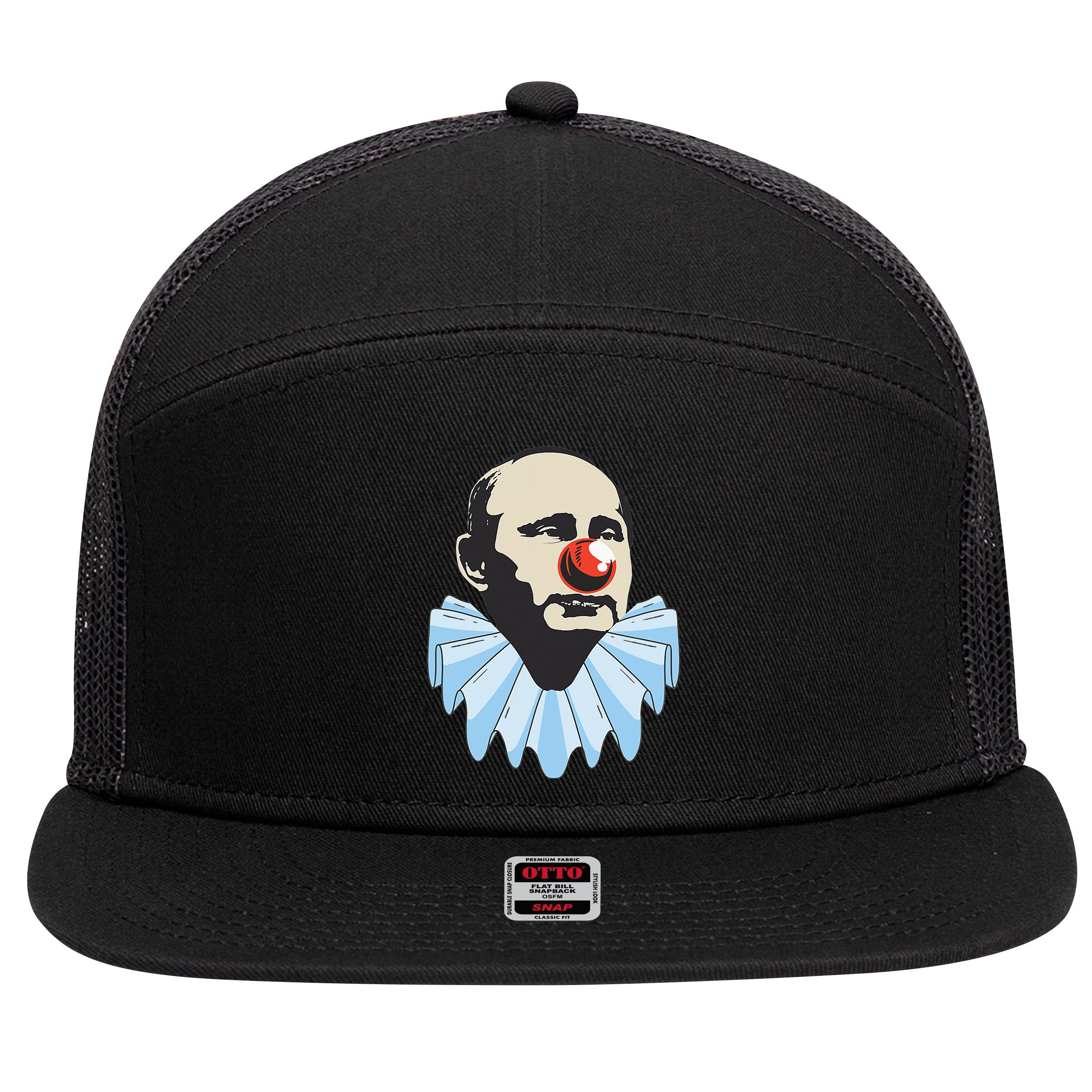 Funny Anti Putin Clown Gift 7 Panel Mesh Trucker Snapback Hat