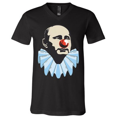 Funny Anti Putin Clown Gift V-Neck T-Shirt