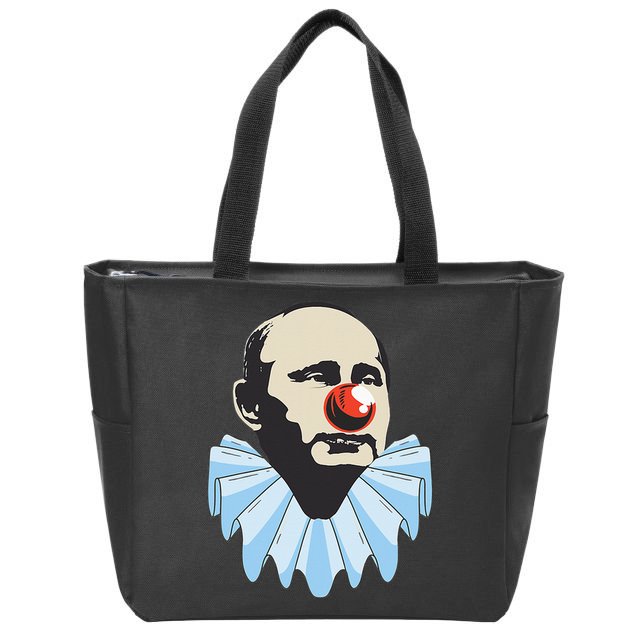 Funny Anti Putin Clown Gift Zip Tote Bag