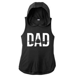 Funny Airplane Pilot Dad Aviation Lover Gift Dad Pilot Ladies PosiCharge Tri-Blend Wicking Draft Hoodie Tank