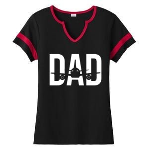 Funny Airplane Pilot Dad Aviation Lover Gift Dad Pilot Ladies Halftime Notch Neck Tee